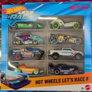 Hot Wheels Netflix Let’s Race 8-Pack Purple GT-Scorcher Included HTF Brand New!!